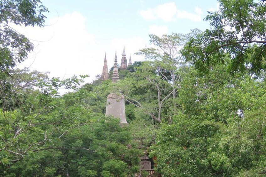 The royal families stupa on the top of Oudong Mountain
