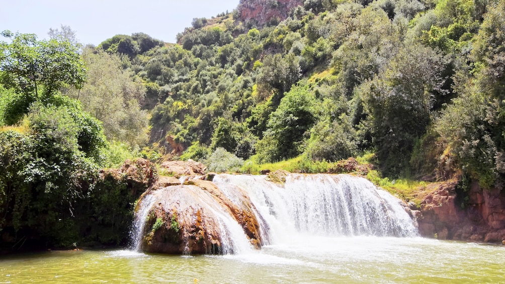 Sunny view of the Ouzoud Waterfalls in Marrakech
