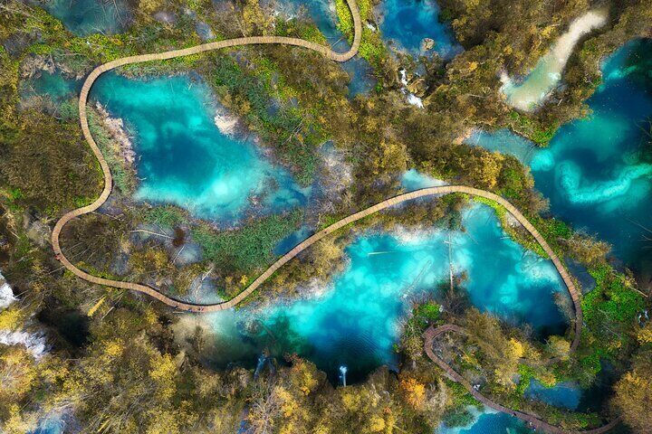 The stunning view of Plitvice Lakes National Park.
