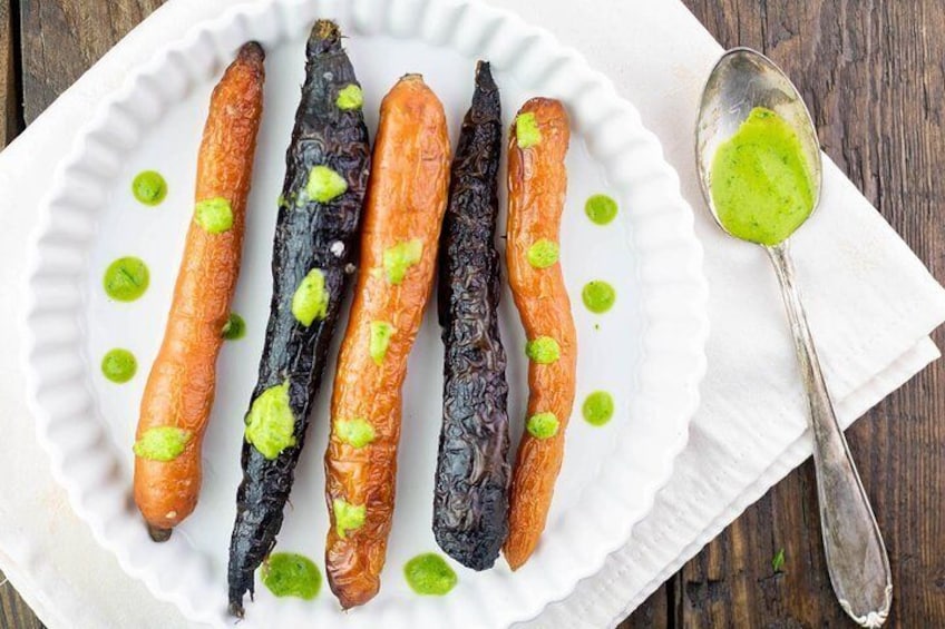 iced carrots and mint pesto
