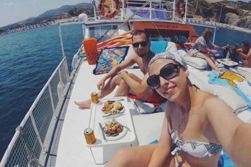 Sunset Cruise with a Swimming Stop at Kalithea Bay