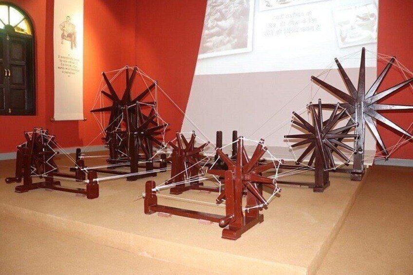 Spinning Wheels also know as "Charkhas" used by Gandhiji for spinning Cotton by hand