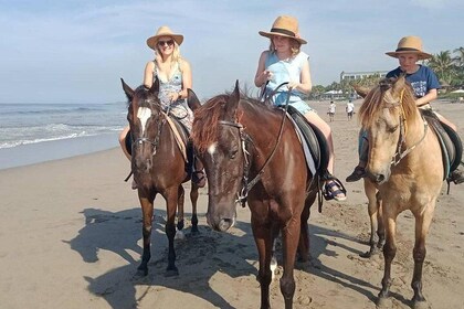 Seminyak Beach 騎馬在最美麗的海灘在巴厘島