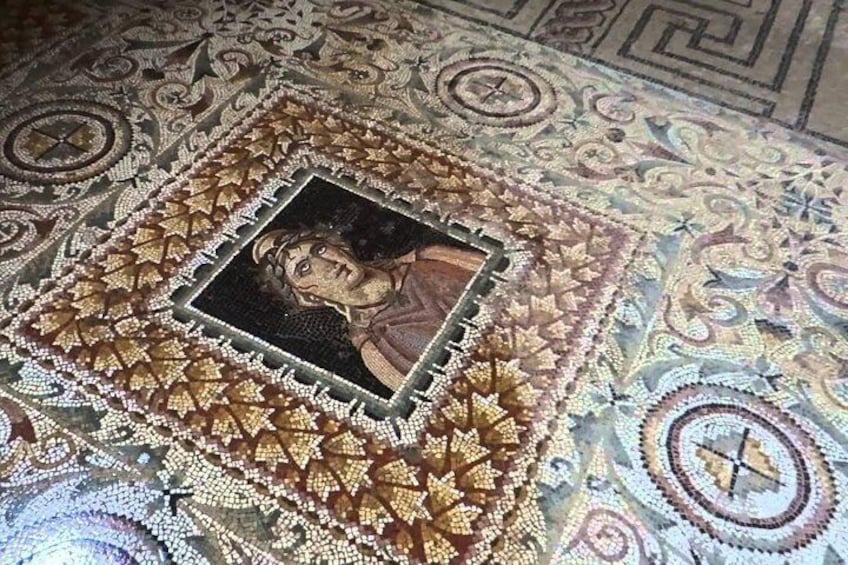 Mosaic on the floor of the villa roman