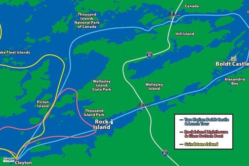 Route Map, Over 25 Unique Miles on the St. Lawrence River