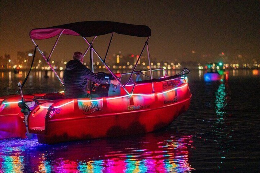 Unique night date idea in San Diego Bay for couples with dogs and families with kids