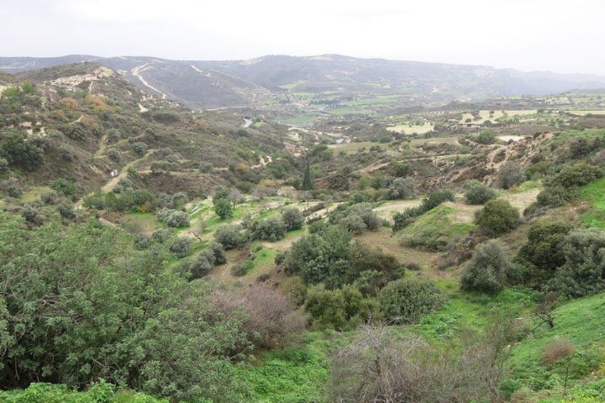 Drive through rural villages and explore the Troodos mountains