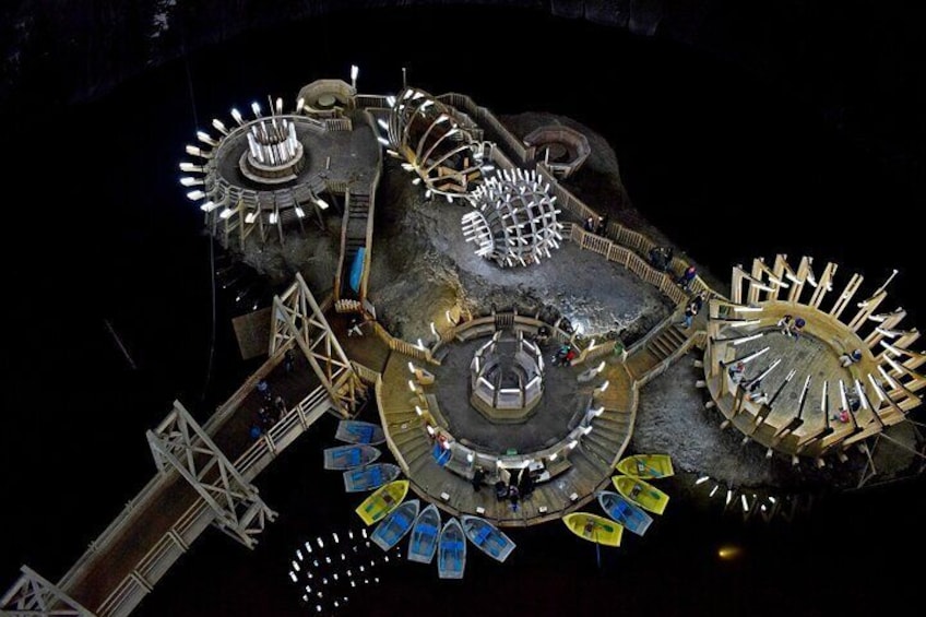 Turda salt mine underground lake