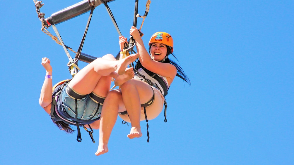 Thrilling moment being suspended in Los Cabos