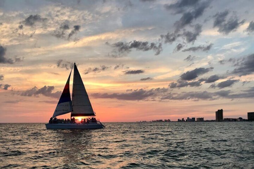 sunset and dolphin catamaran cruise