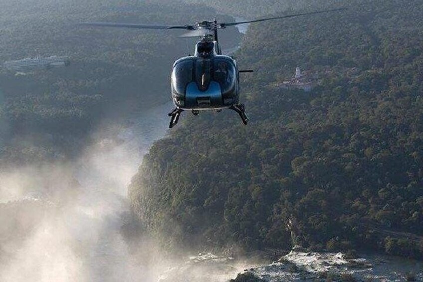 Helicopter flight over Iguazu Falls