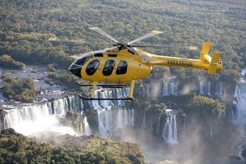 Helicopter flight over Iguazu Falls