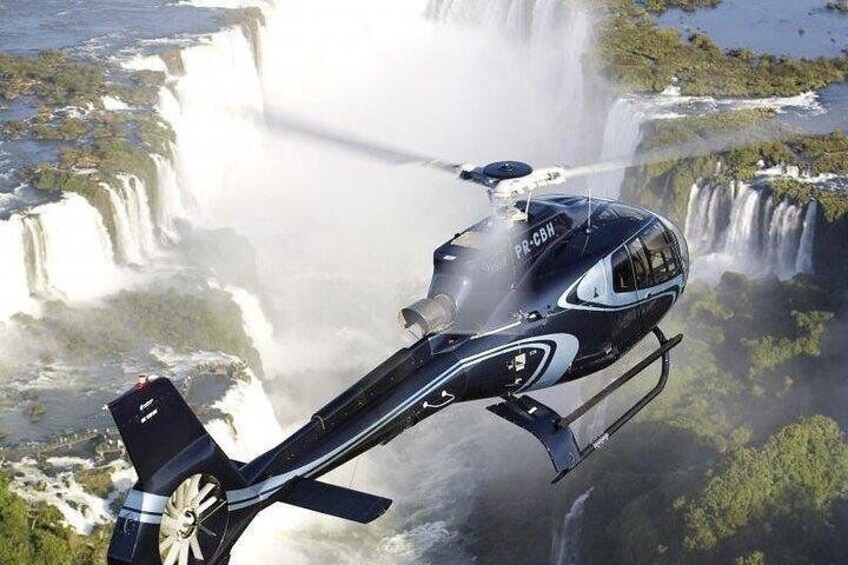 Helicopter flight over Iguazu Falls