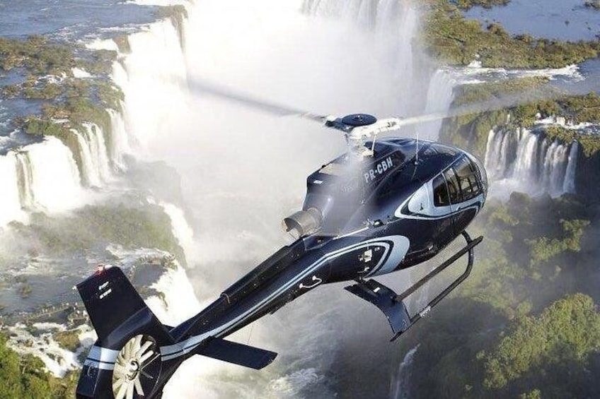 Helicopter flight over Iguazu Falls