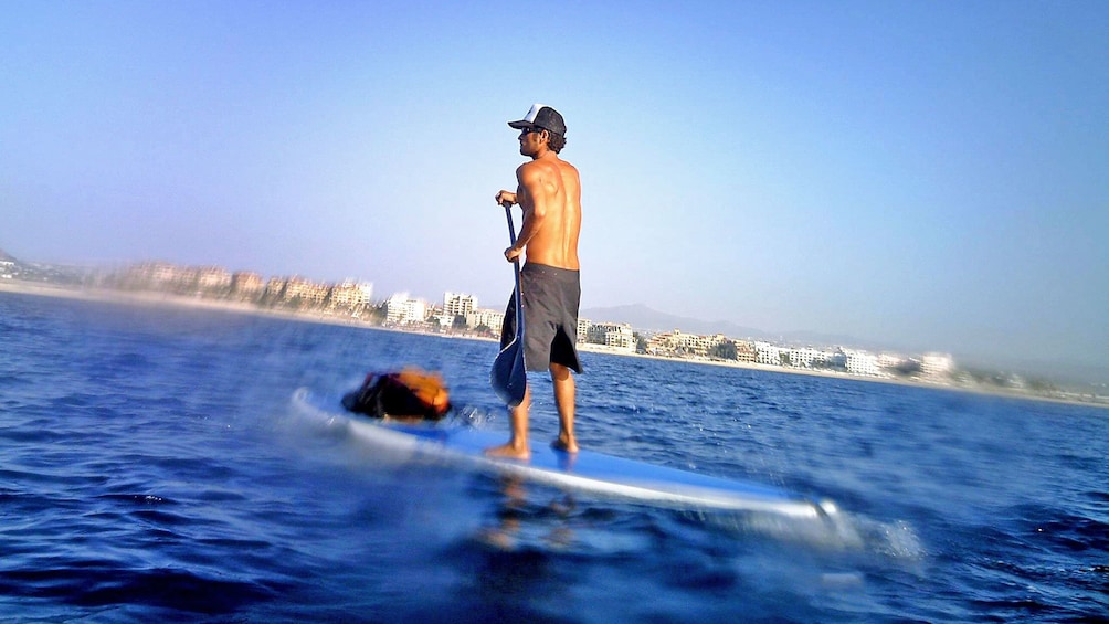 Man paddle boarding in Los Cabos