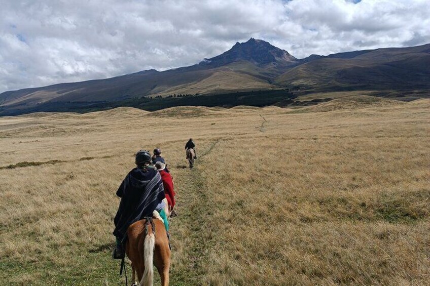 Cotopaxi volcano horseback ride and hike