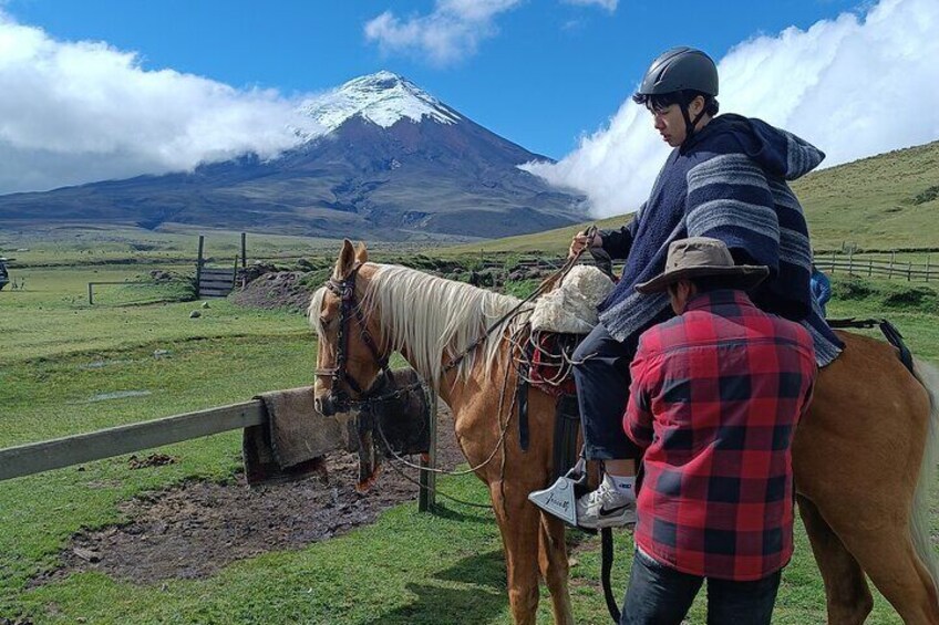 Cotopaxi volcano horseback ride and hike