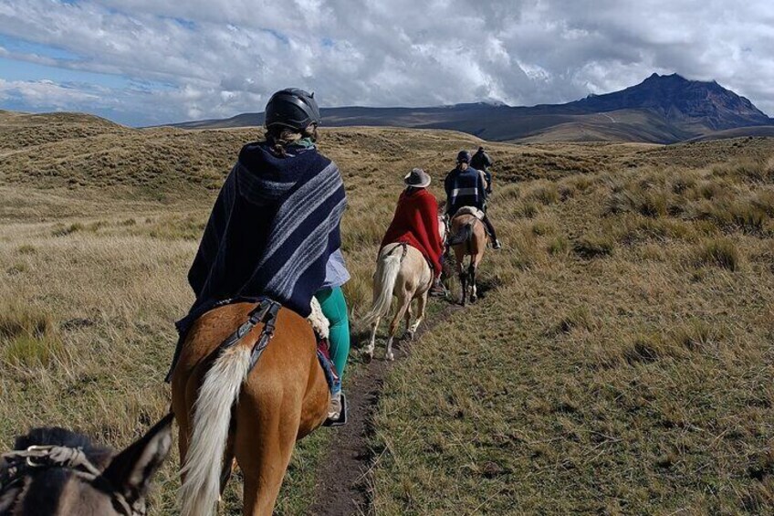 Cotopaxi volcano horseback ride and hike