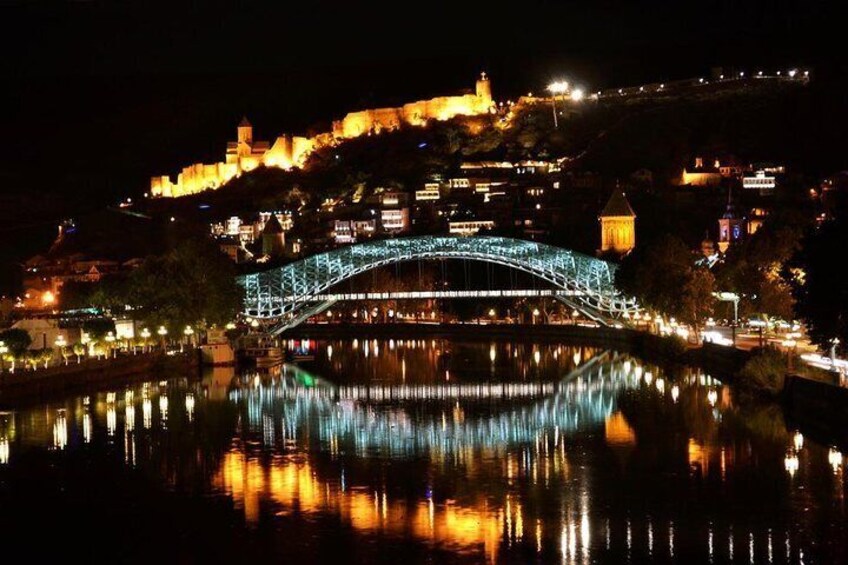 View on Narikala and Peace Bridge