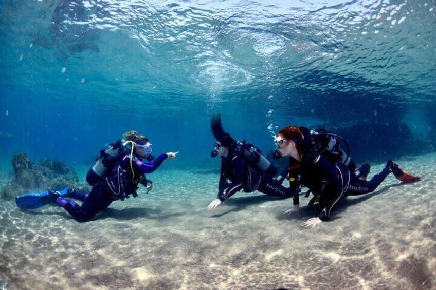 Rachel teaching skills to discover scuba divers.
