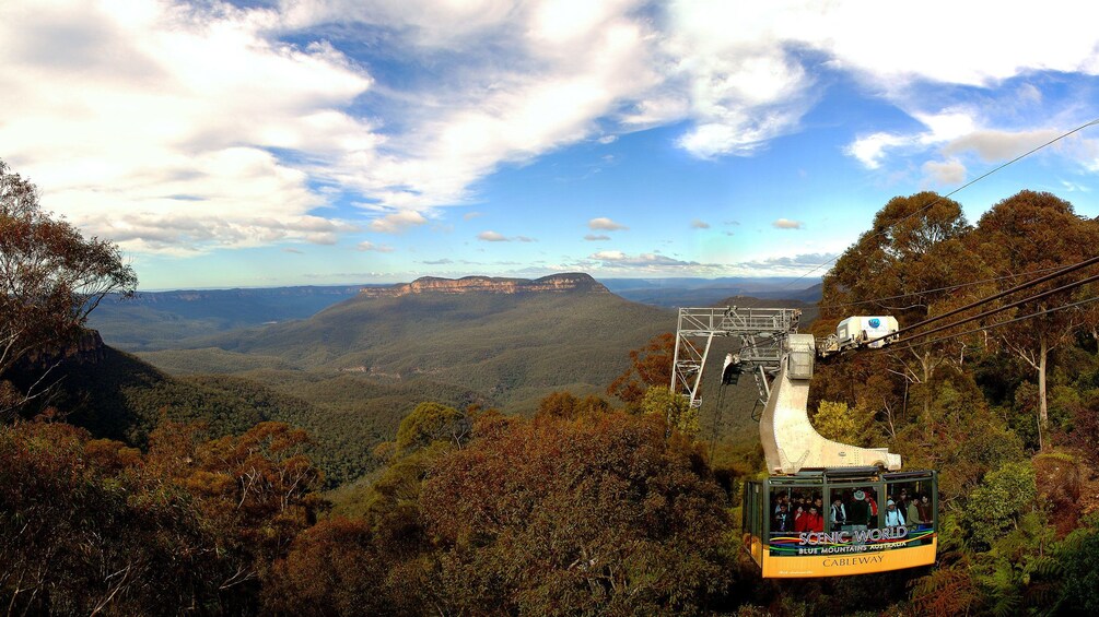 taking the cableway up the mountain in Australia
