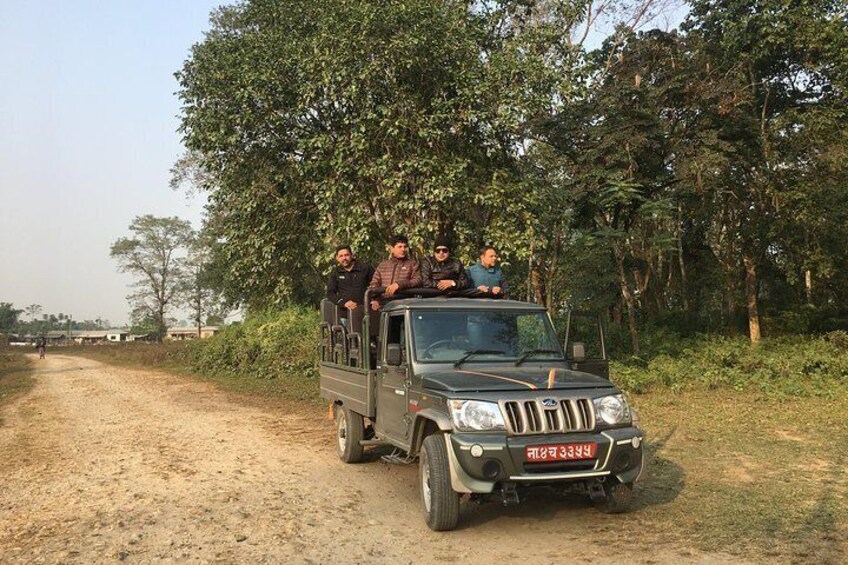 Jeep ride in Chitwan