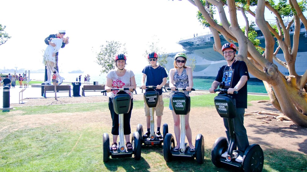 View of tour group on Embarcadero Segway Tour in San Diego