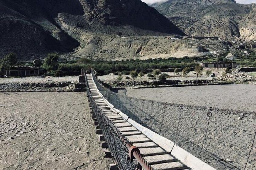 Suspension bridge near kagbeni