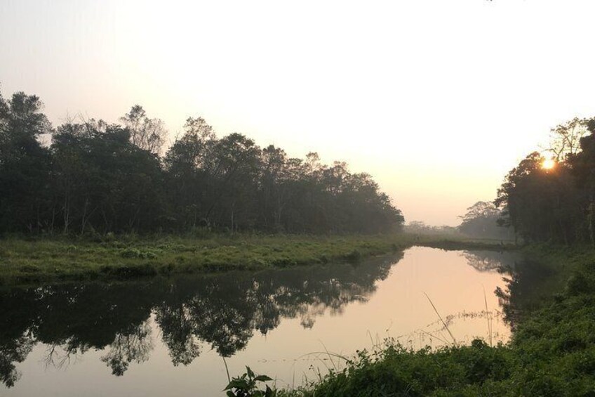 Sunset view in Chitwan 