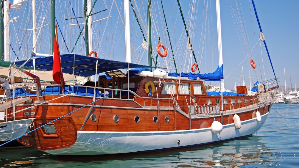 Boat on voyage to explore the coast of Fuerteventura