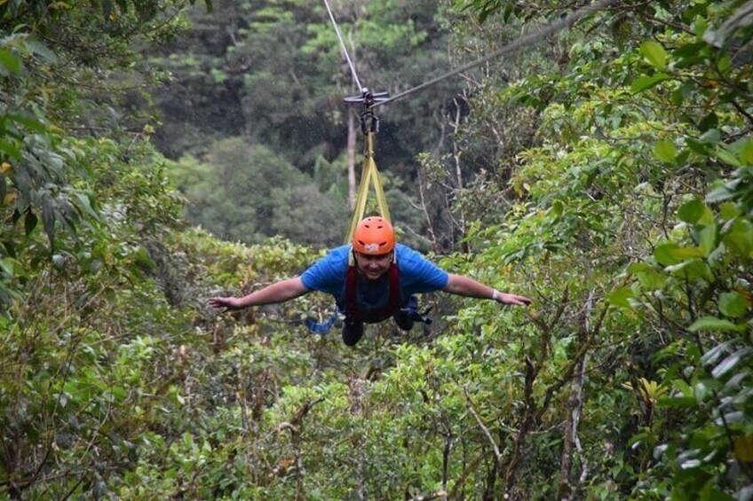 Combo Tour: Extreme Zipline + Thermal Spa in Arenal