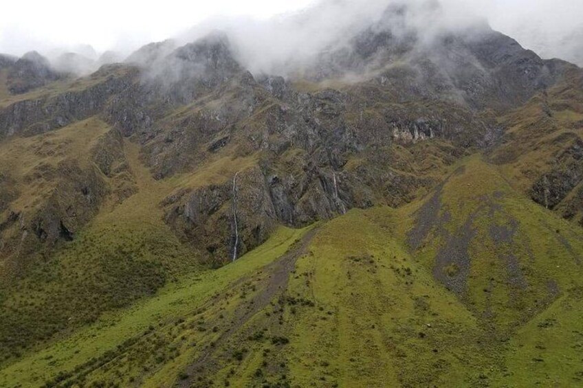 Colorful mountain adventure with a slightly strong walk