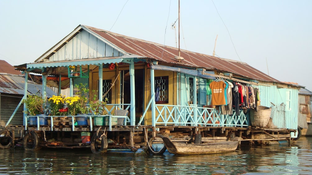 Floating house on the Mekong Delta