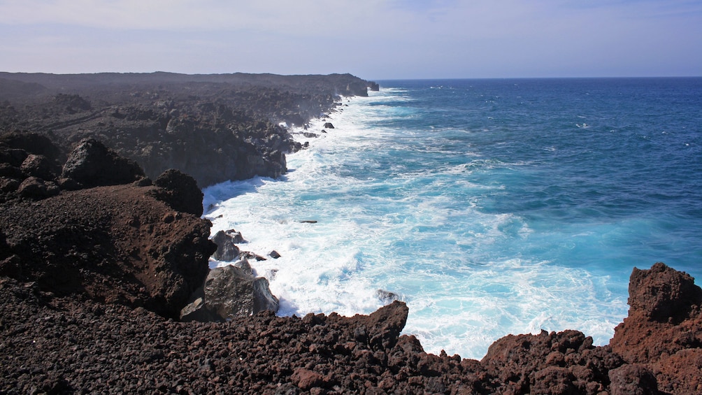 The rocky coast in Lanzarote