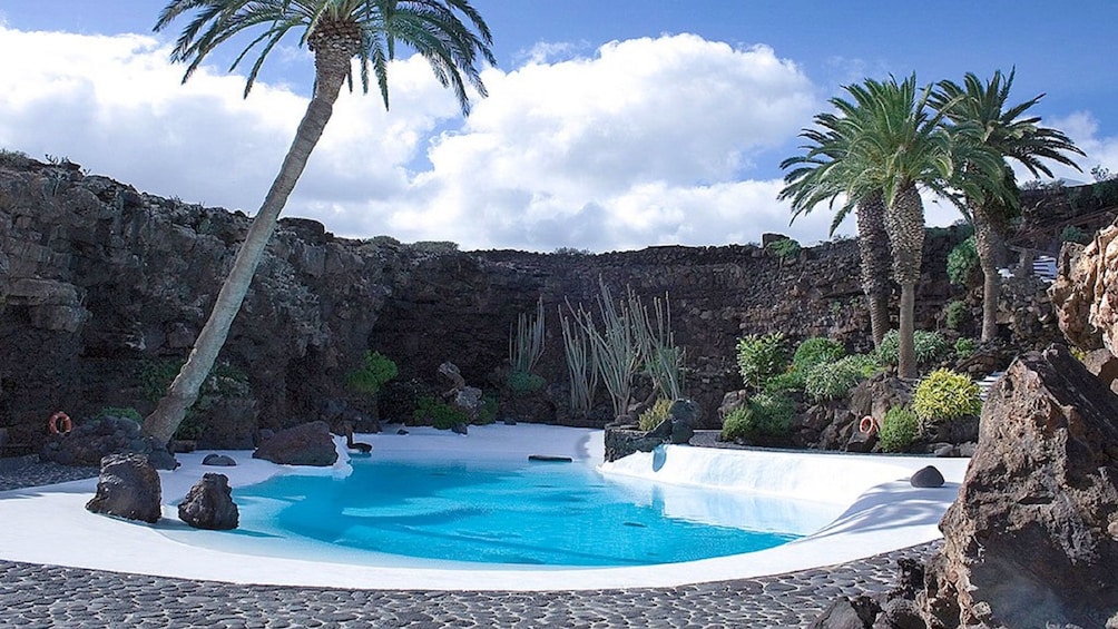 Landscaped swimming pool in Lanzarote