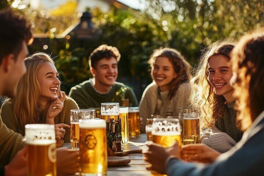 Sunny Beer garden tour