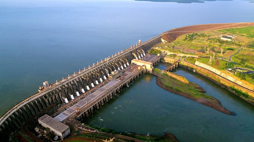 Aerial view of the Itaipu Dam in Iguazu