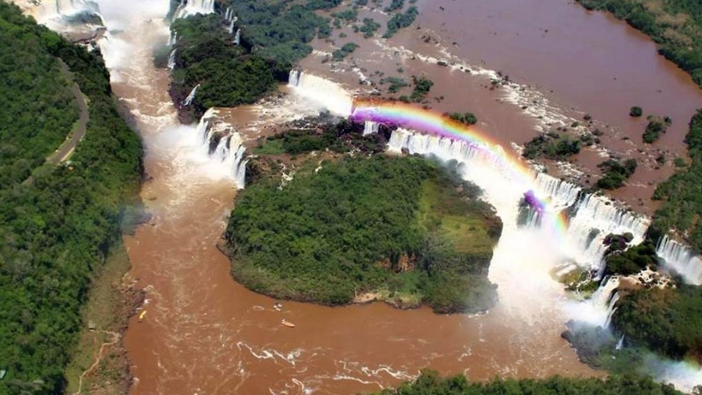 Aerial view of Iguazu Falls in Foz de Iguacu