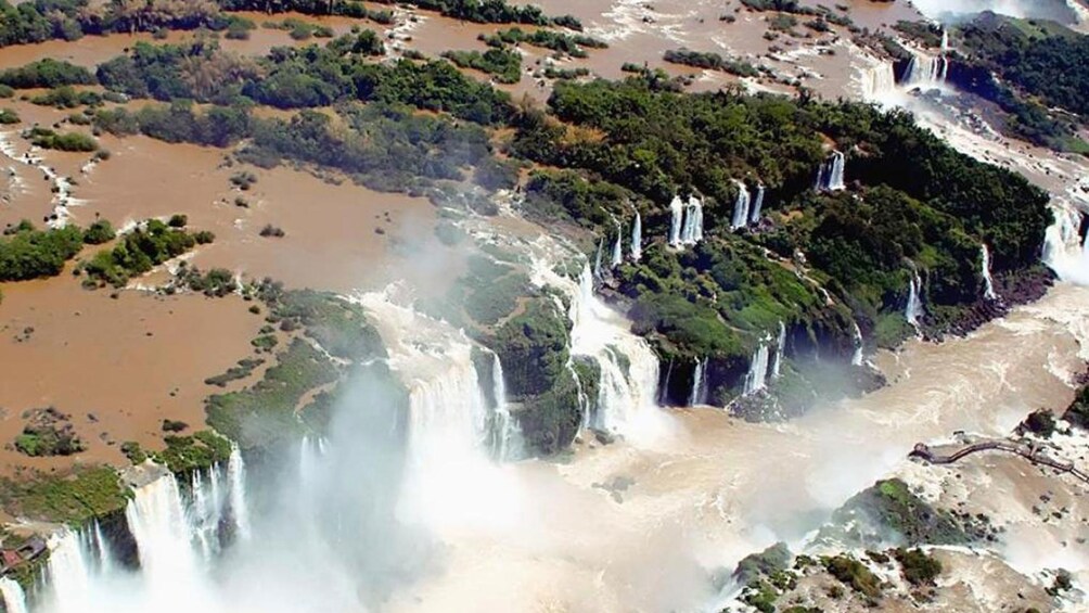 Aerial view of Iguazu Falls in Foz de Iguacu