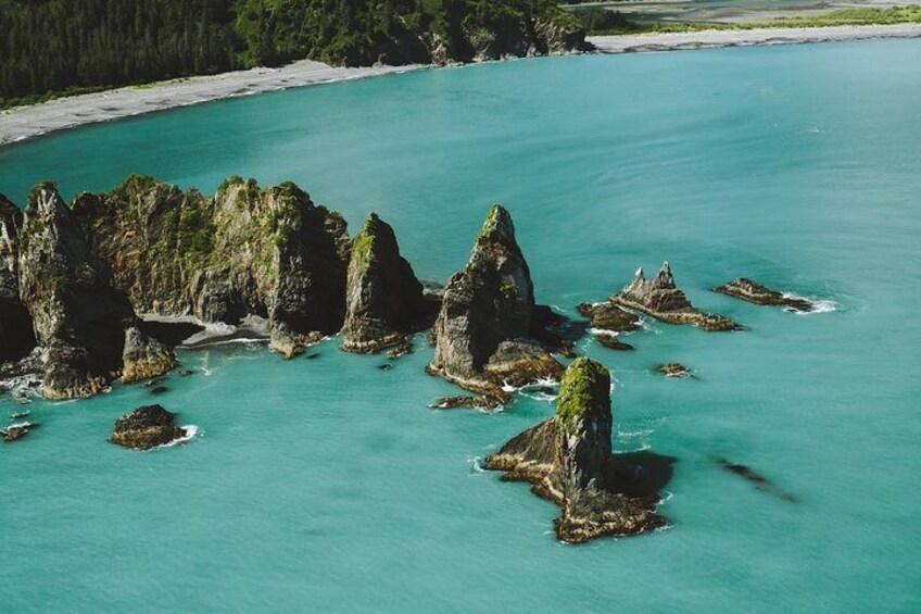 Beautiful rock formations form along Seward's iconic coastline
