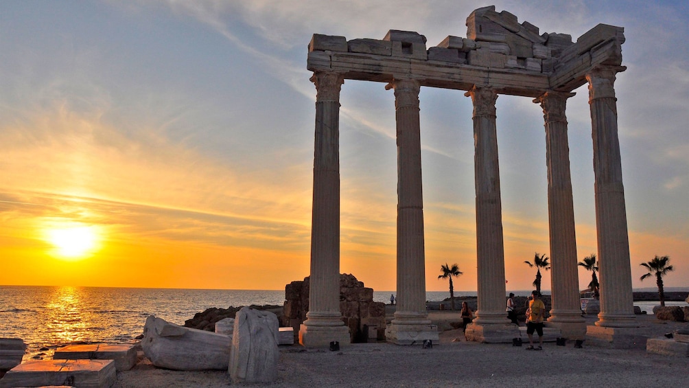 Show item 1 of 5. The ruins on the coast in Perge at sunset