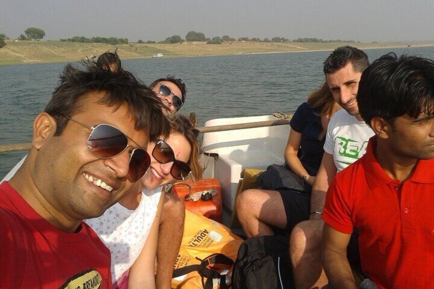 With Italian Group in Chambal River
