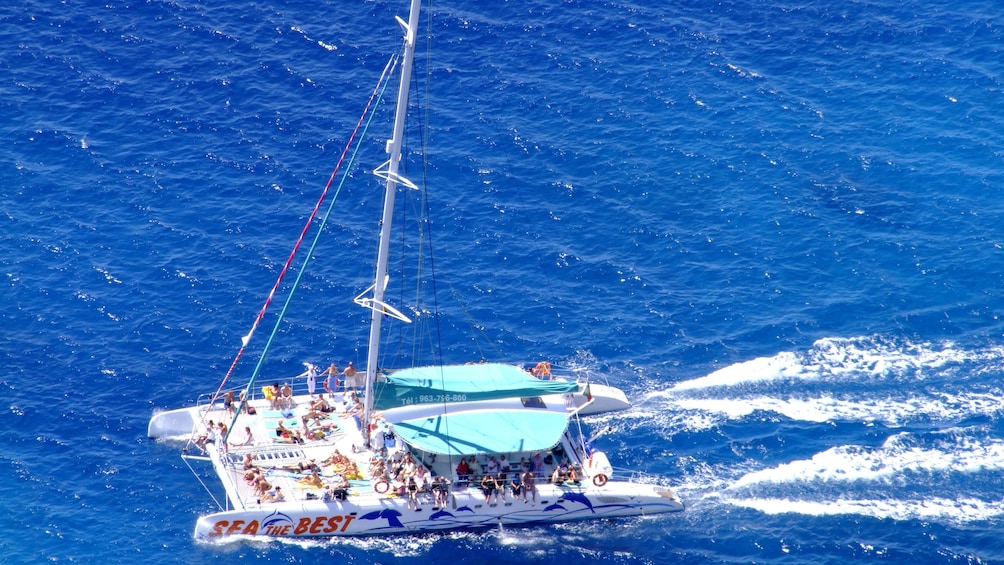 Catamaran on the water near Madeira Island