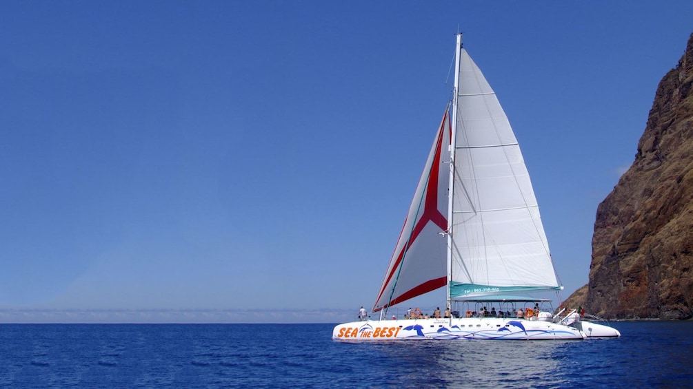 Catamaran off the coast of Madeira Island