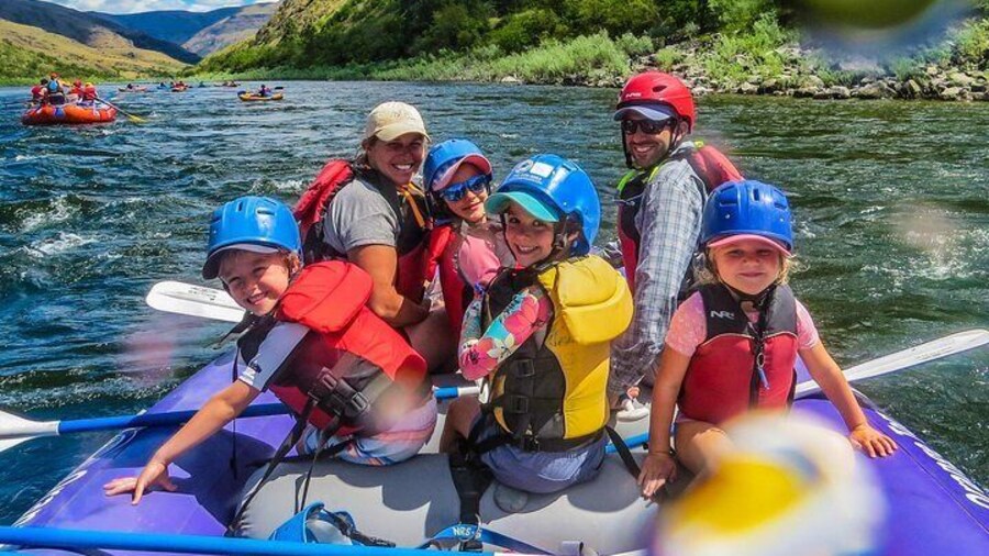 Family enjoying a day on the Salmon River near Riggins Idaho.