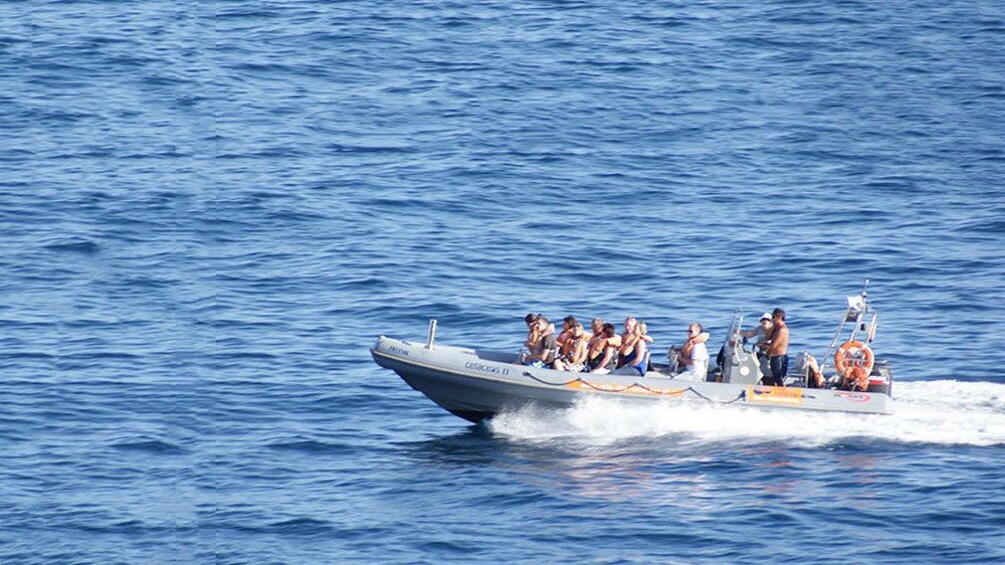 Boat off the coast of Madeira Island