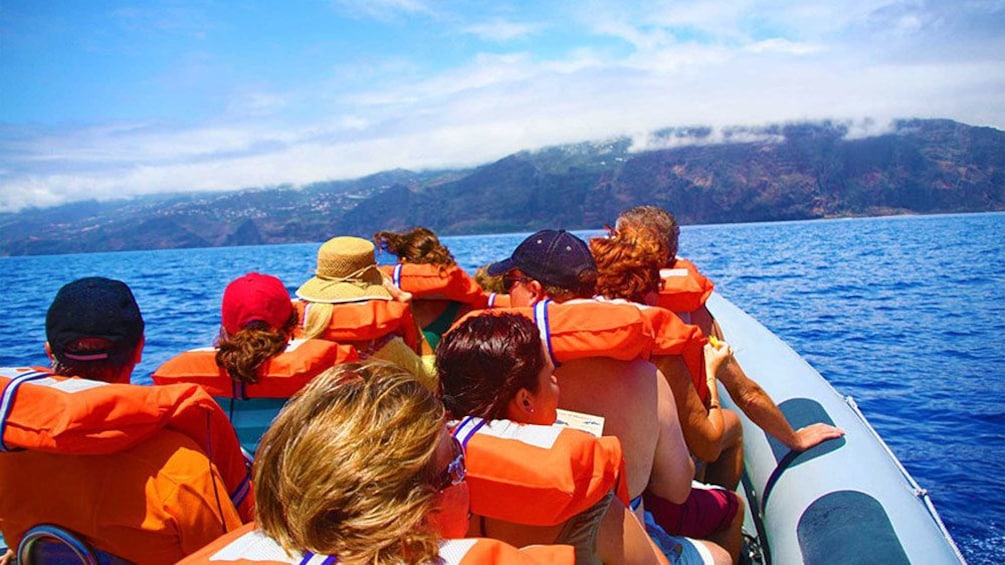 Group on a bpat off the coast of Madeira Island