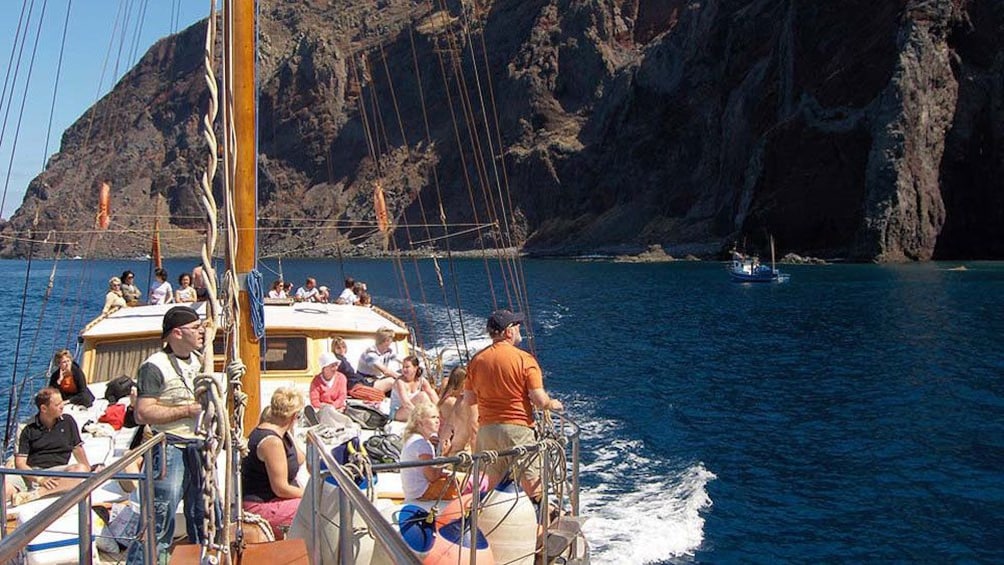 Tour boat off the coast of the Desertas Islands