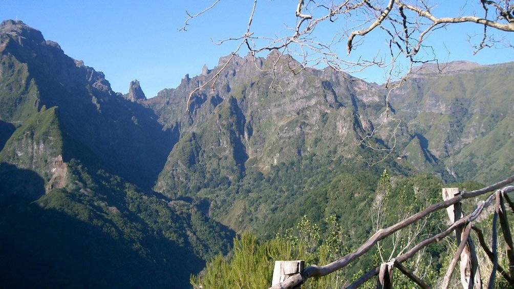 View of mountains from a trail on Madeira Island