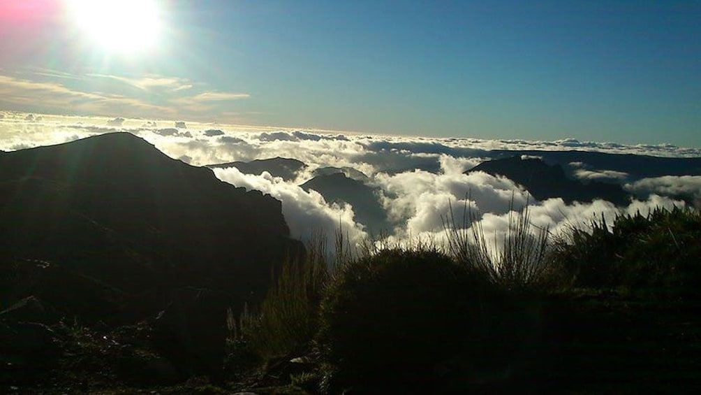 Fog rolling over the hills on Madeira Island